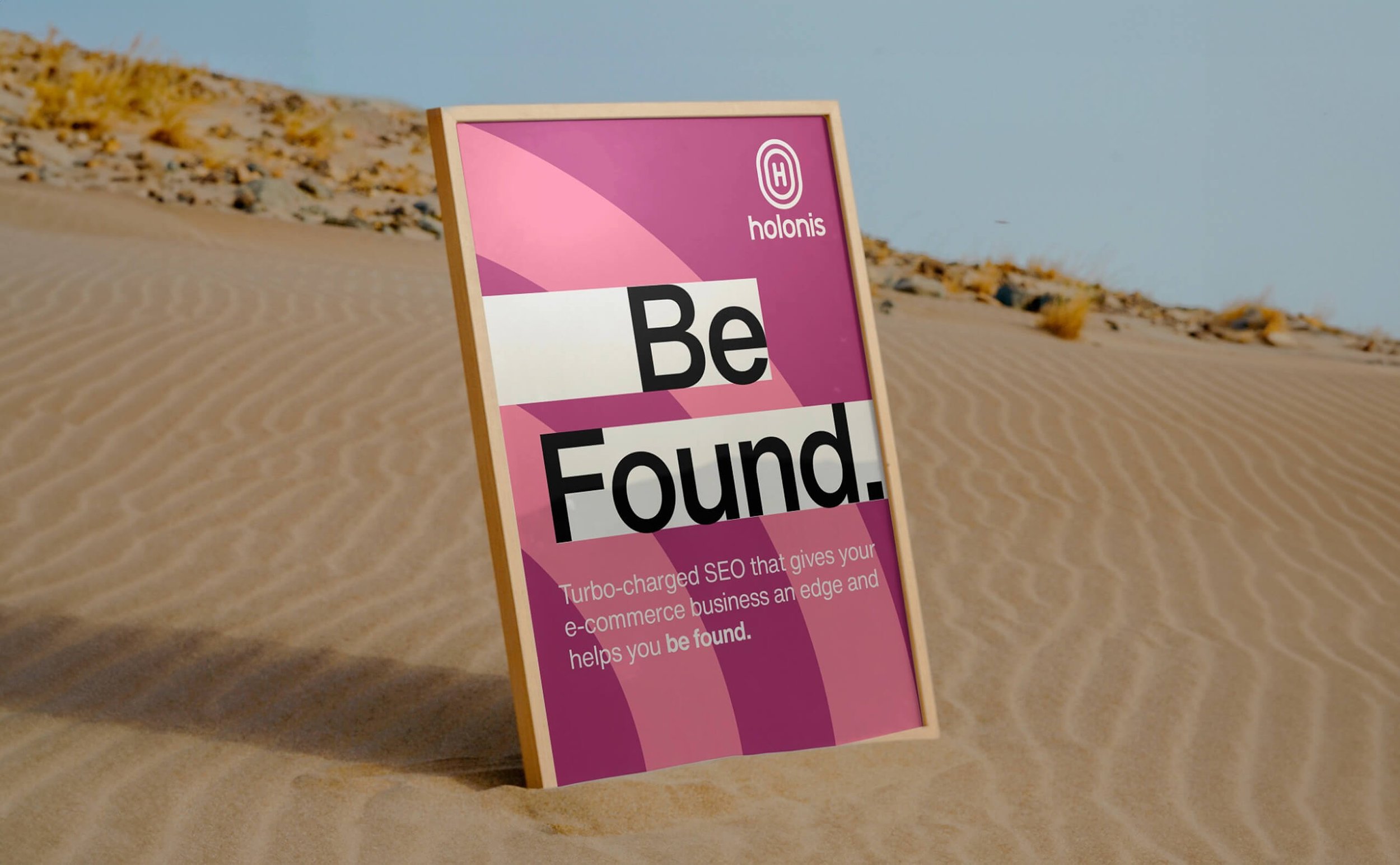 Holonis "Be Found" brand poster
