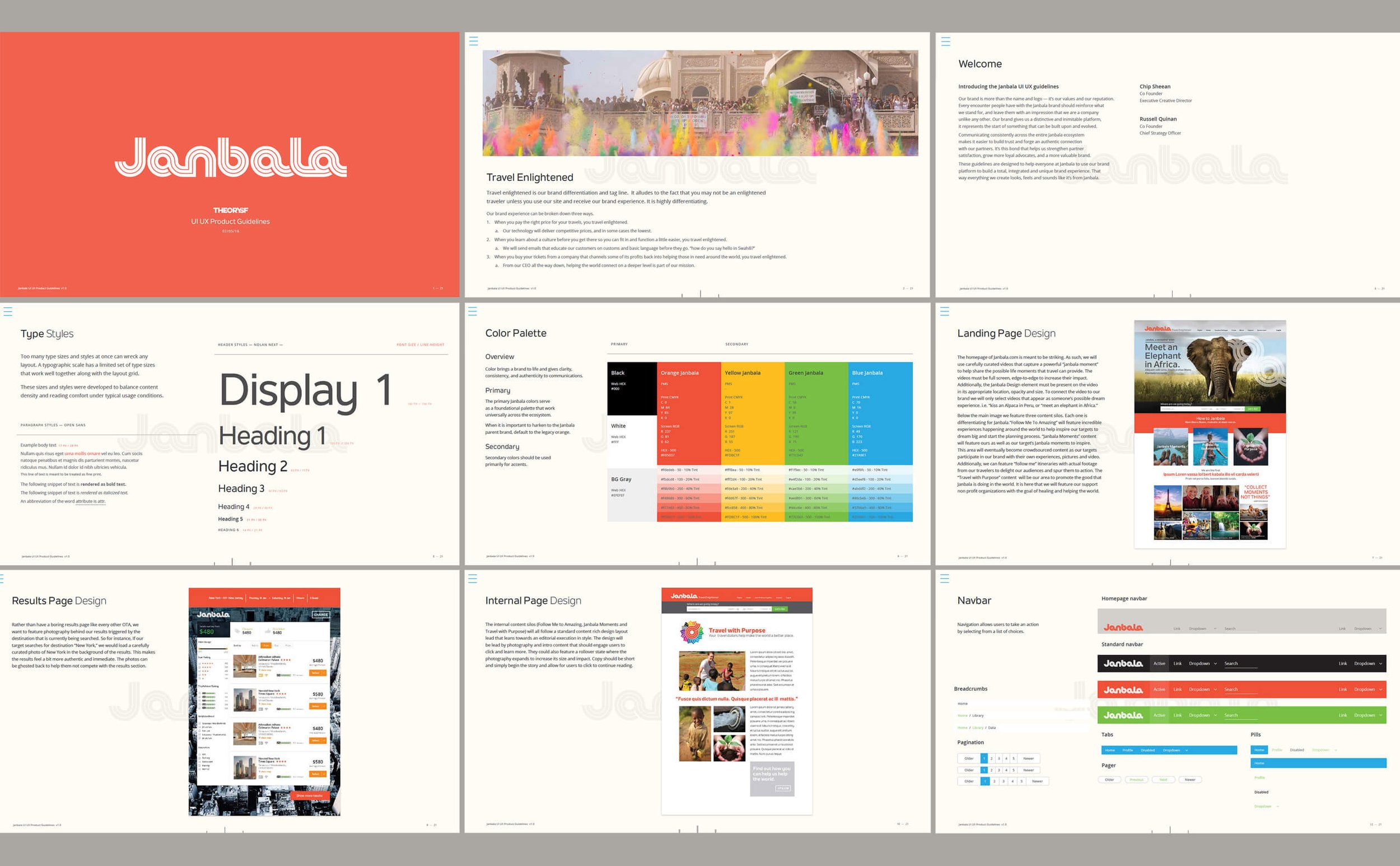 Janbala Travel UX/UI brand guidelines