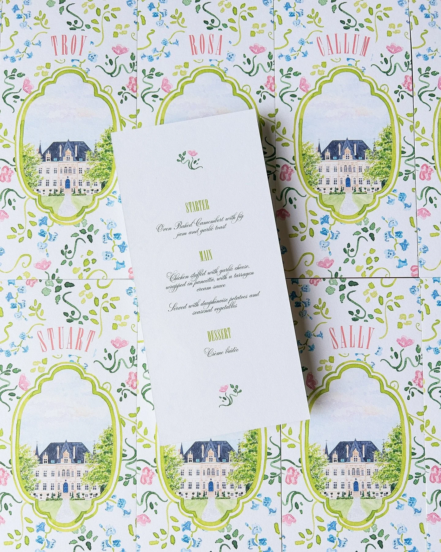 Double sided menus featuring the flawless @chateaudelavalouze for S&amp;J&rsquo;s joyful celebration yesterday 🥰

Venue @chateaudelavalouze 
Planning @katesweddings_france