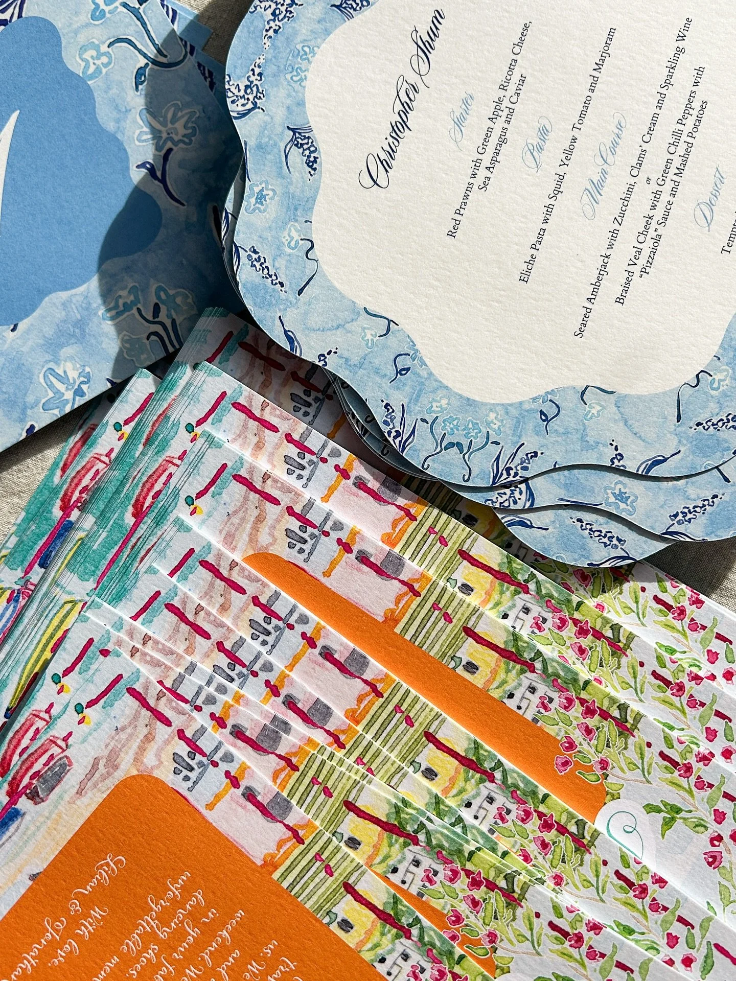 More to come on this colourful Day-Of suite, but I couldn&rsquo;t resist sharing a sneak peek, considering J&amp;L were married this past weekend in Capri 🌞