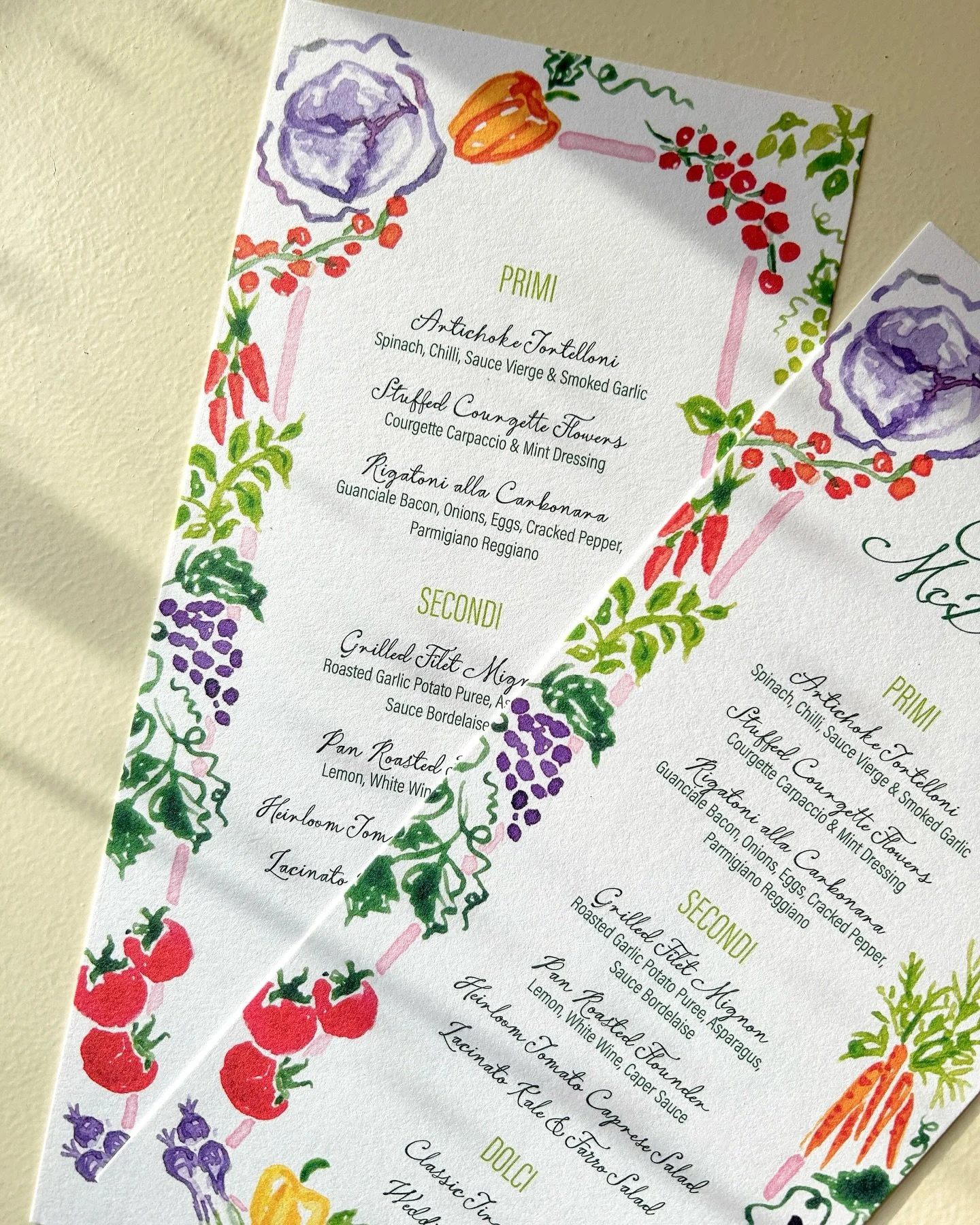 The semi-custom stationery shop is online again, now with a hand-painted vegetable menu in the mix. Visit my website to shop wedding stationery designs, from wherever you are 🍅

💌 #weddingstationery #semicustomstationery #weddingdesign