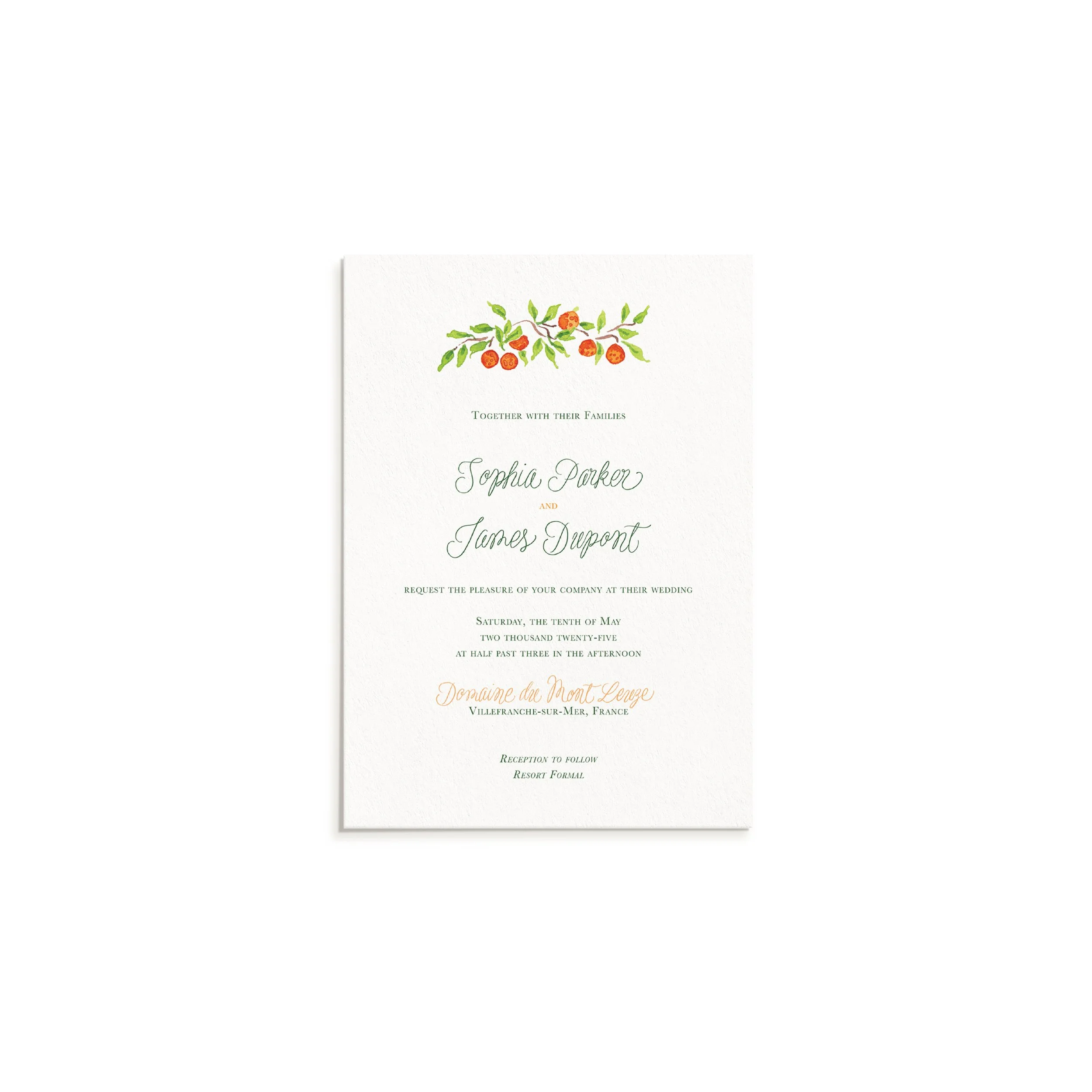 Destination Oranges Invitation