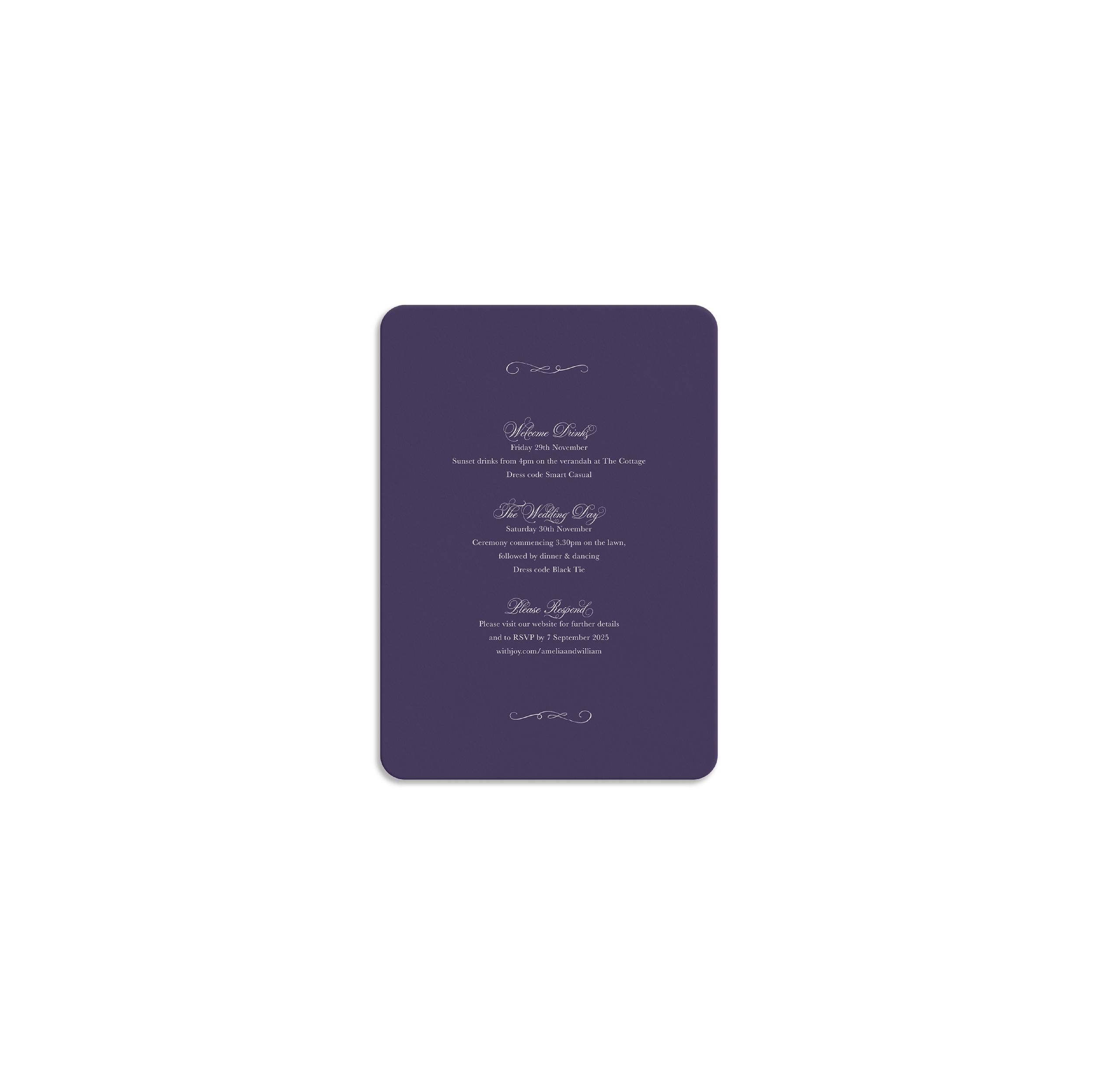 Hinterland Deep Purple Details Card
