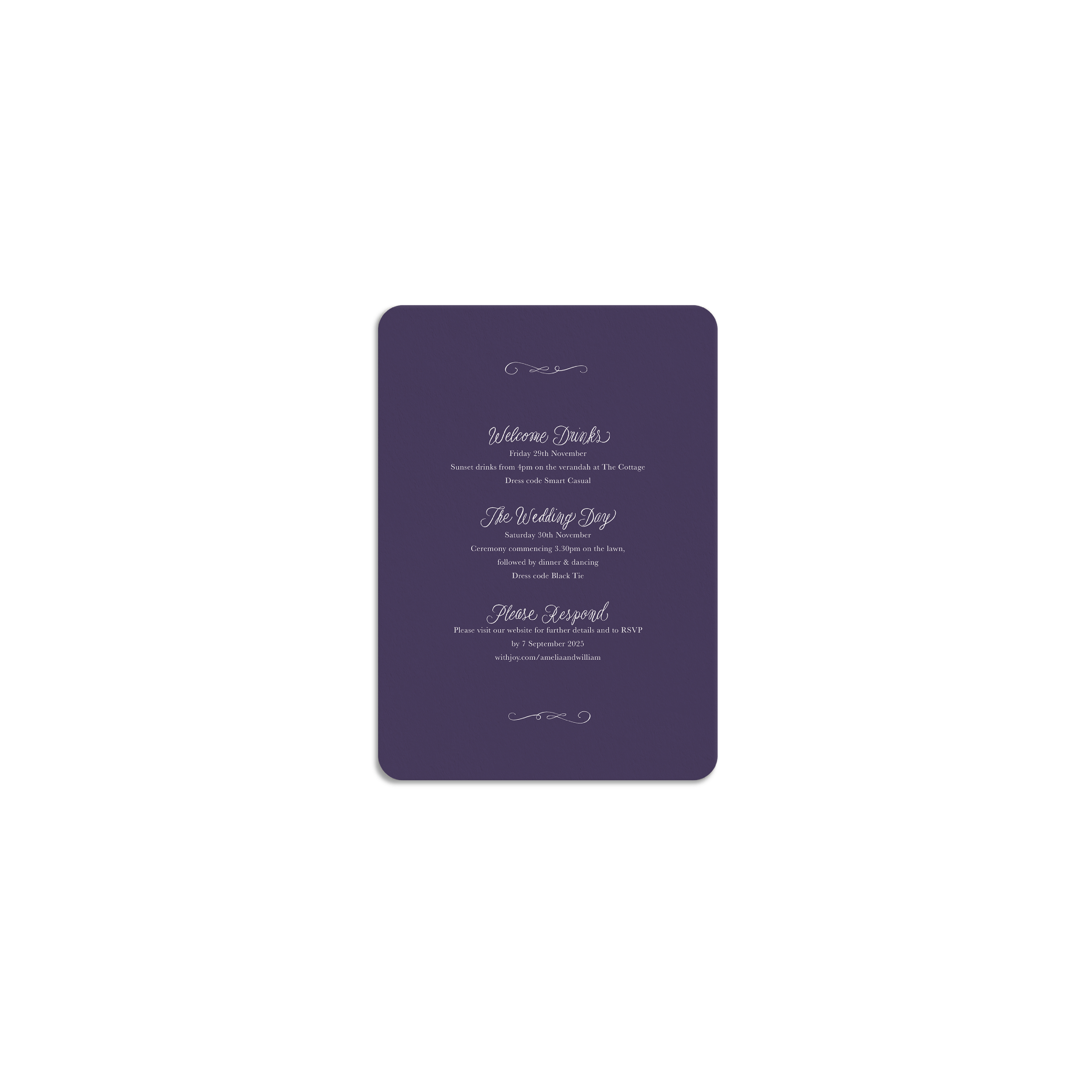 Hinterland Deep Purple Details Card