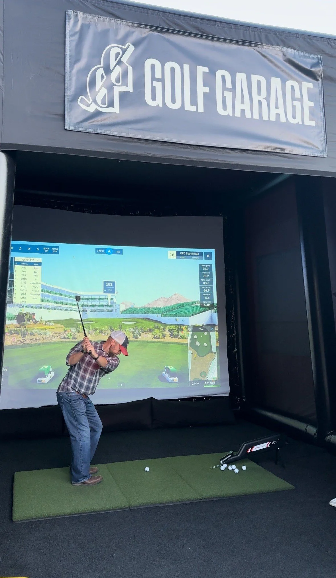 Golf Simulator Person Hitting