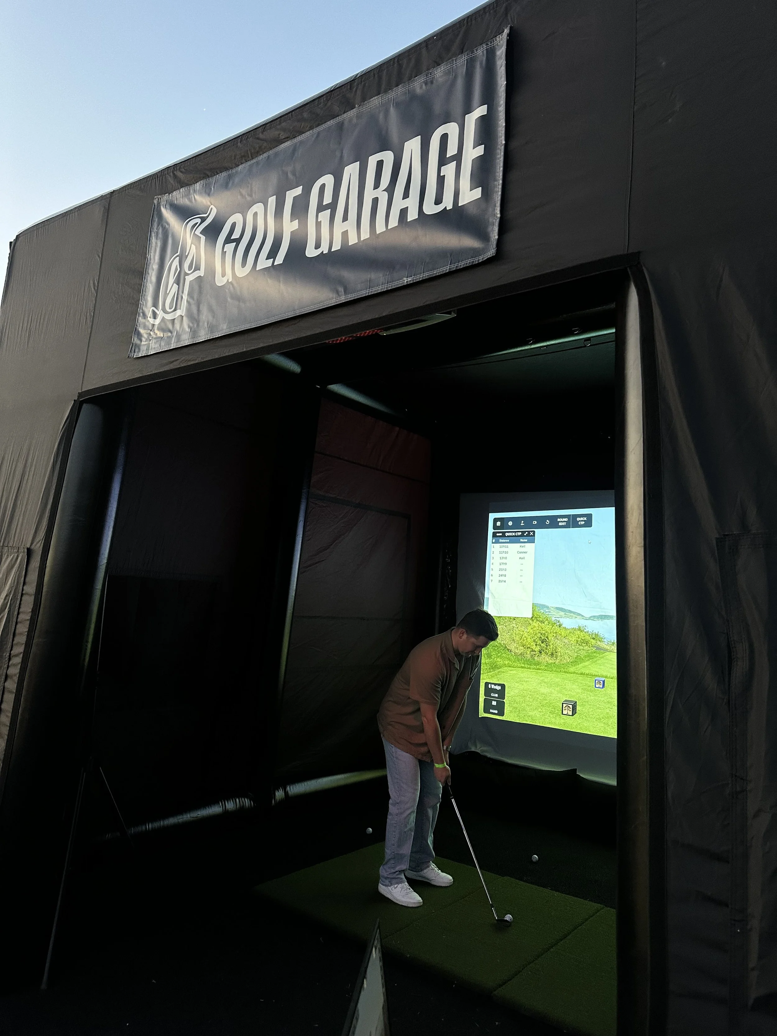 Golf Simulator Person Hitting