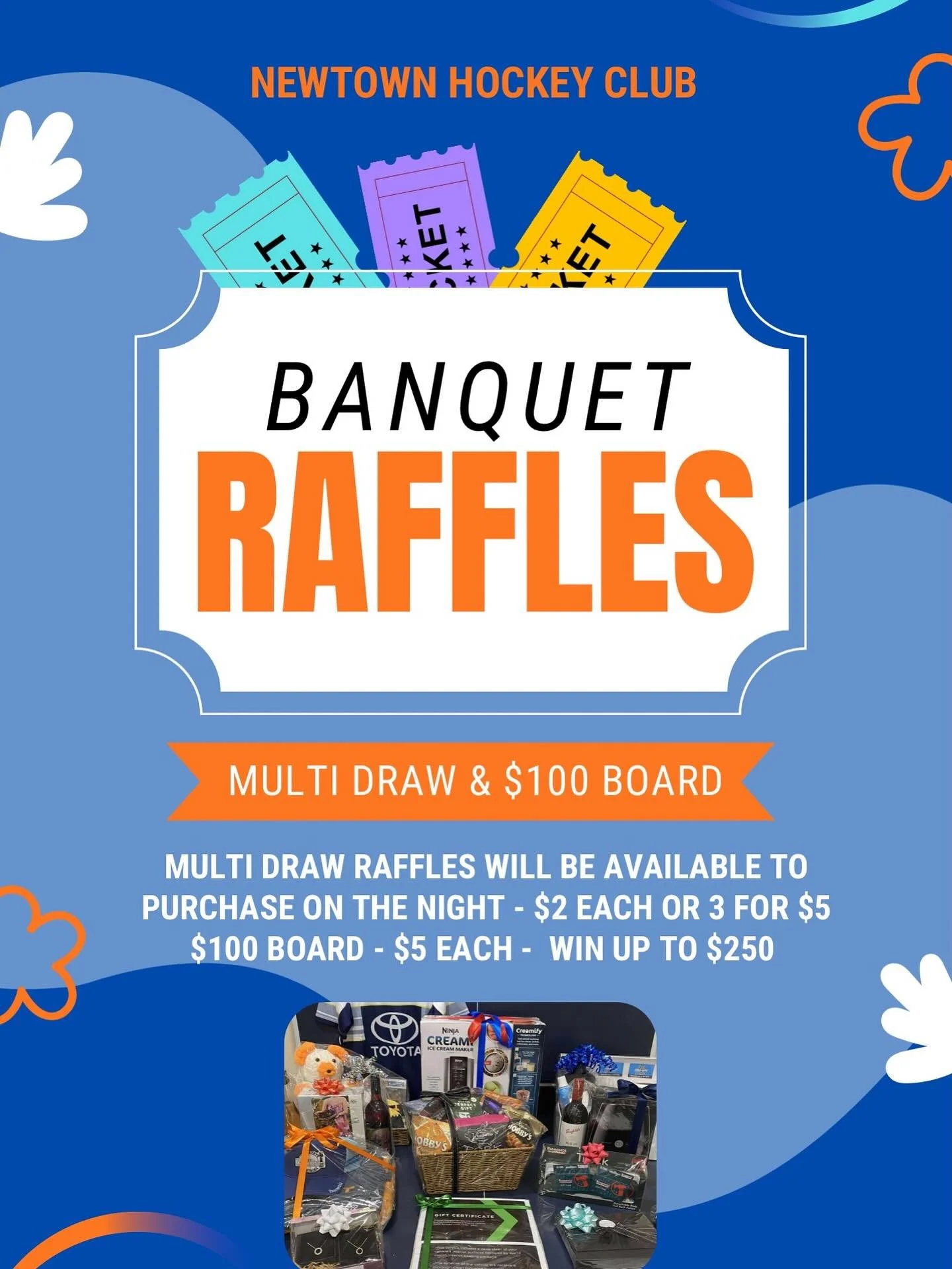 🎟️ BANQUET RAFFLES 🎟️
Don&rsquo;t forget that we will have raffles and a $100 board at the senior banquet this weekend. Tickets can be purchased on the night with card or cash. 
Thank you to all of the businesses and members who have kindly donated