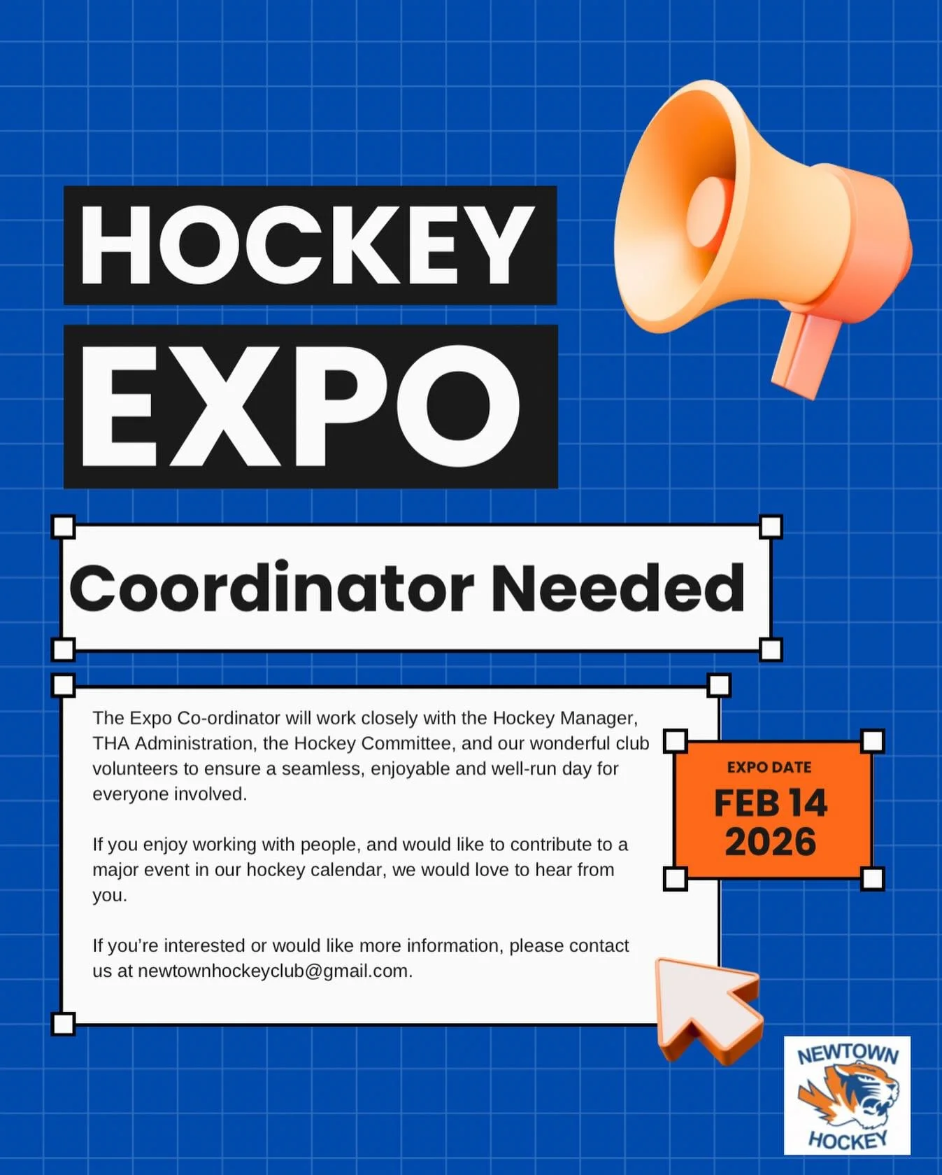 🎈EXPO COORDINATOR NEEDED 🎈
Planning has begun for the annual THA Hockey Expo which will be held on Saturday, 14 February 2026. This event is an important opportunity to engage our community, welcome new and returning players, and showcase everythin
