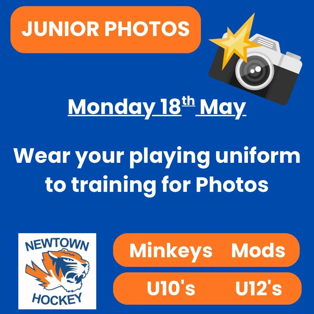 📸 Minkeys, Mods, u10 &amp; u12 players have photos at training Monday 18th May - please wear your playing uniform!!