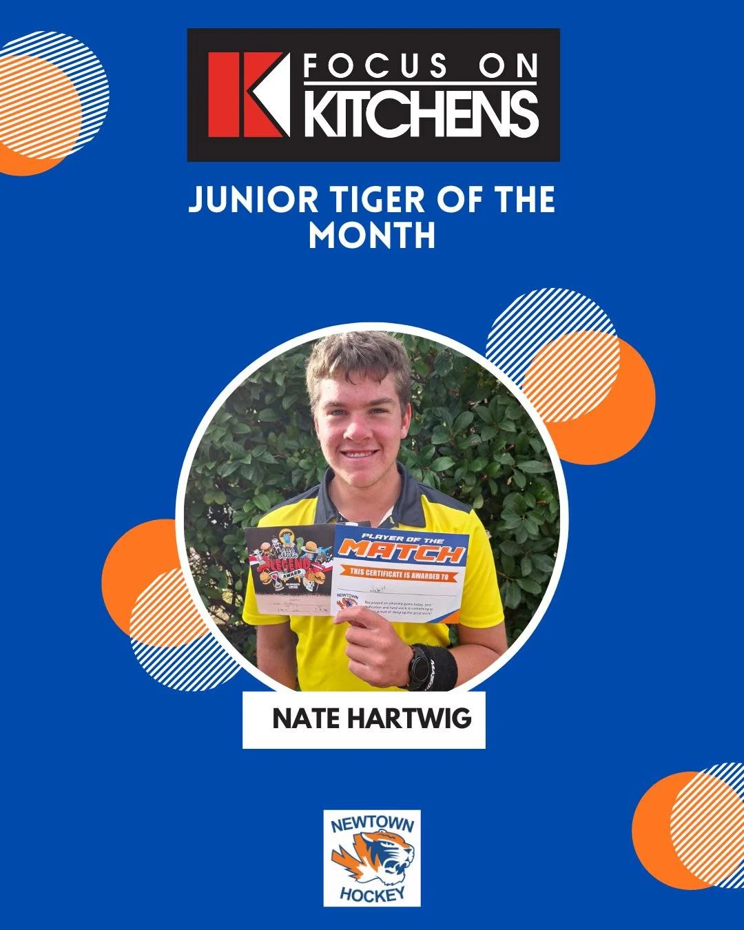 🐯 Junior Tiger of the Month 🐯

Congratulations to Nate Hartwig, our latest Junior Tiger of the Month for April 2026! 👏

This award recognises those Juniors who go above and beyond for our club, Nate has shown that with his willingness to help out.