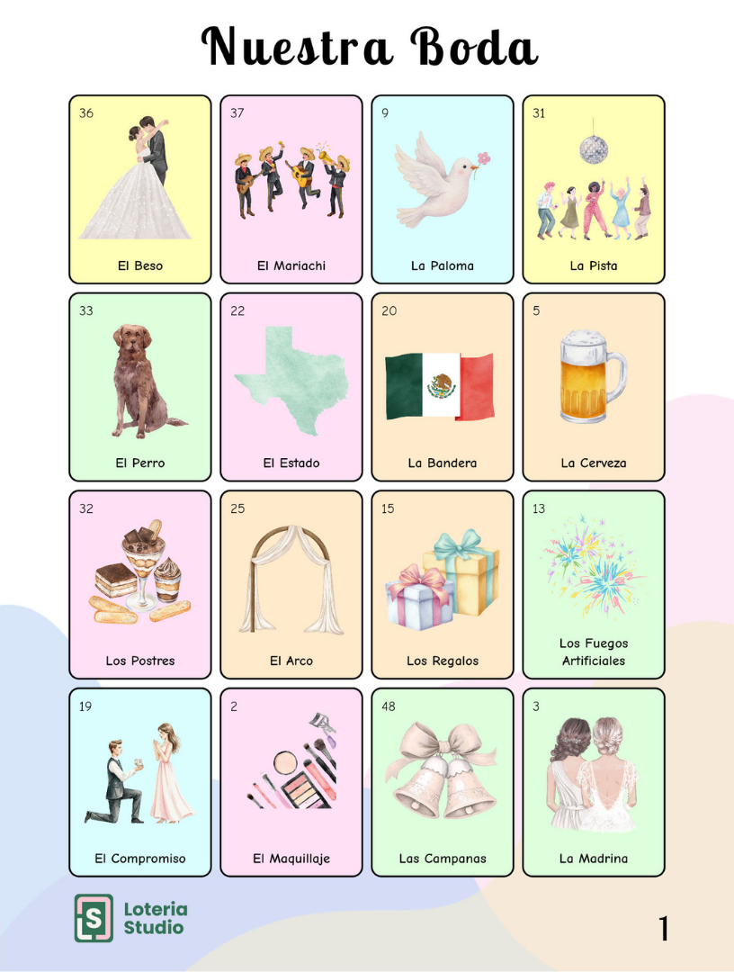 How to Create a Custom Lotería Game for a Wedding