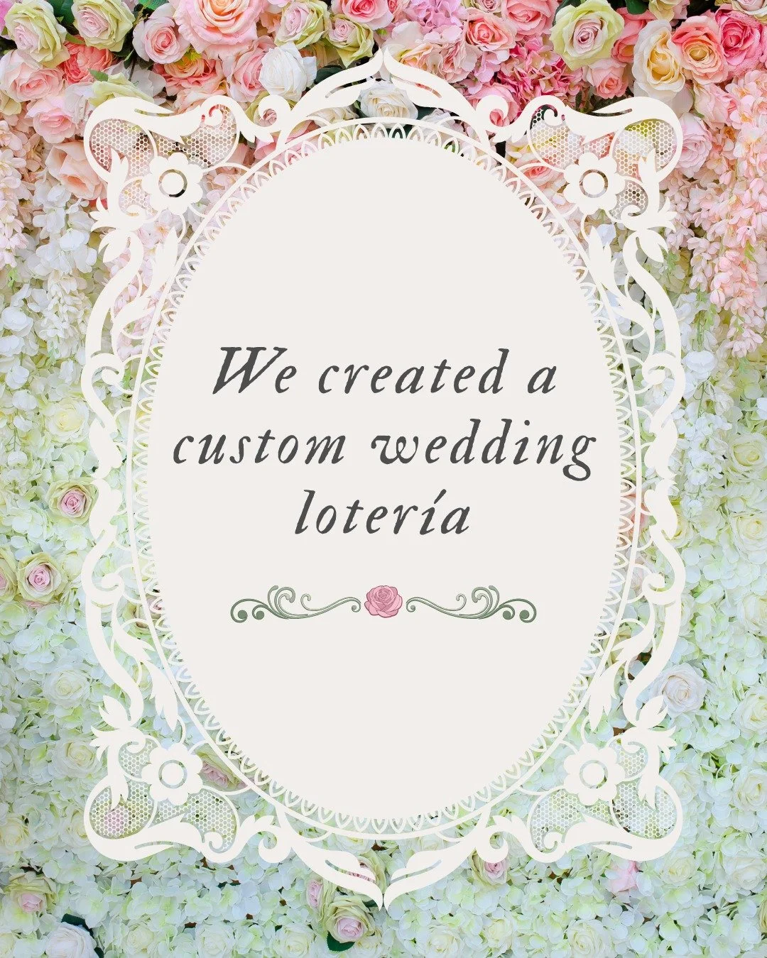 We worked with a bride to create this personalized wedding Loter&iacute;a, and it came together with details that really mattered to her.

She included:
&bull; photos of the couple
&bull; meaningful places
&bull; inside jokes
&bull; wedding details l