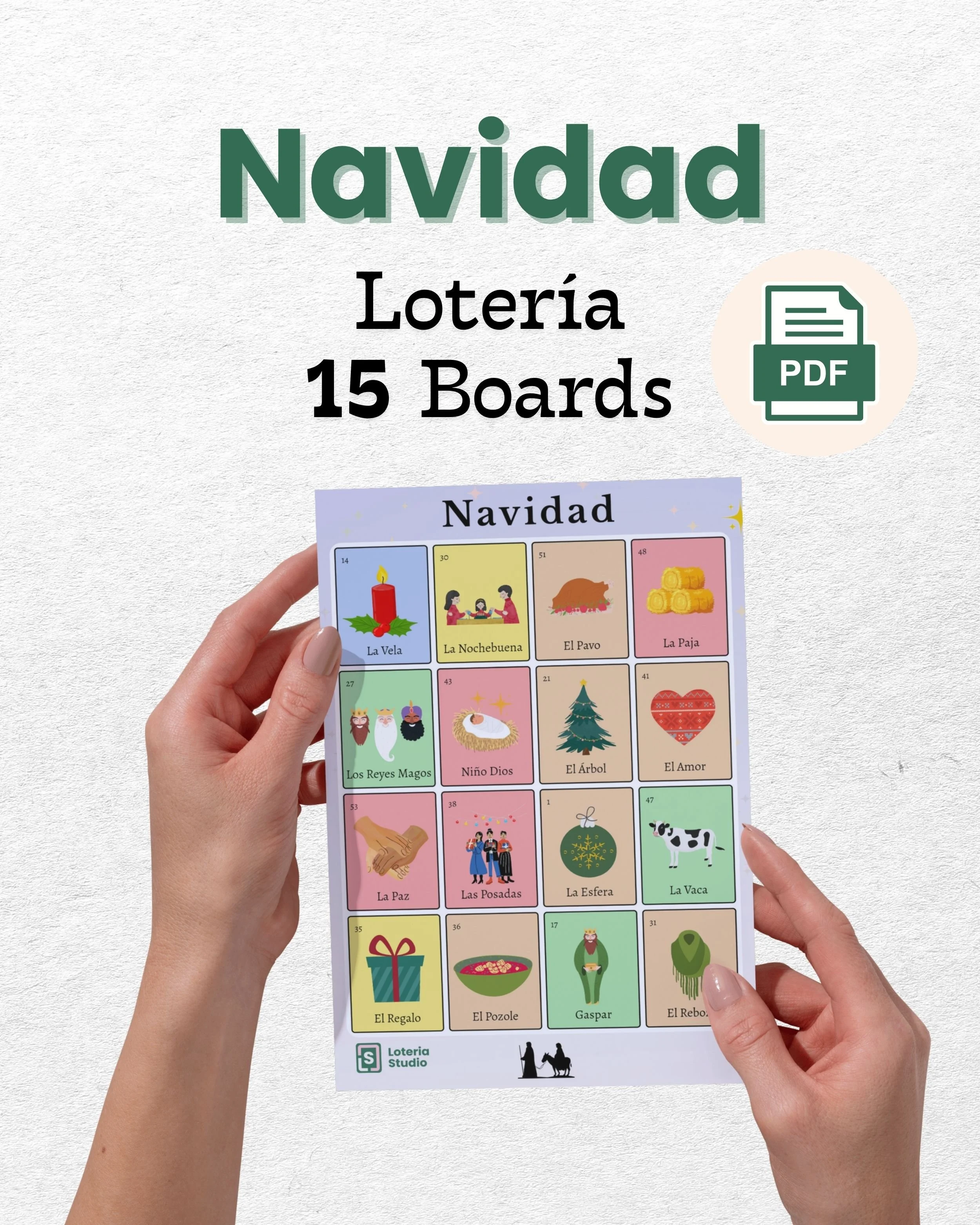 15 Board – Lotería Navidad – Juego Tradicional de Navidad