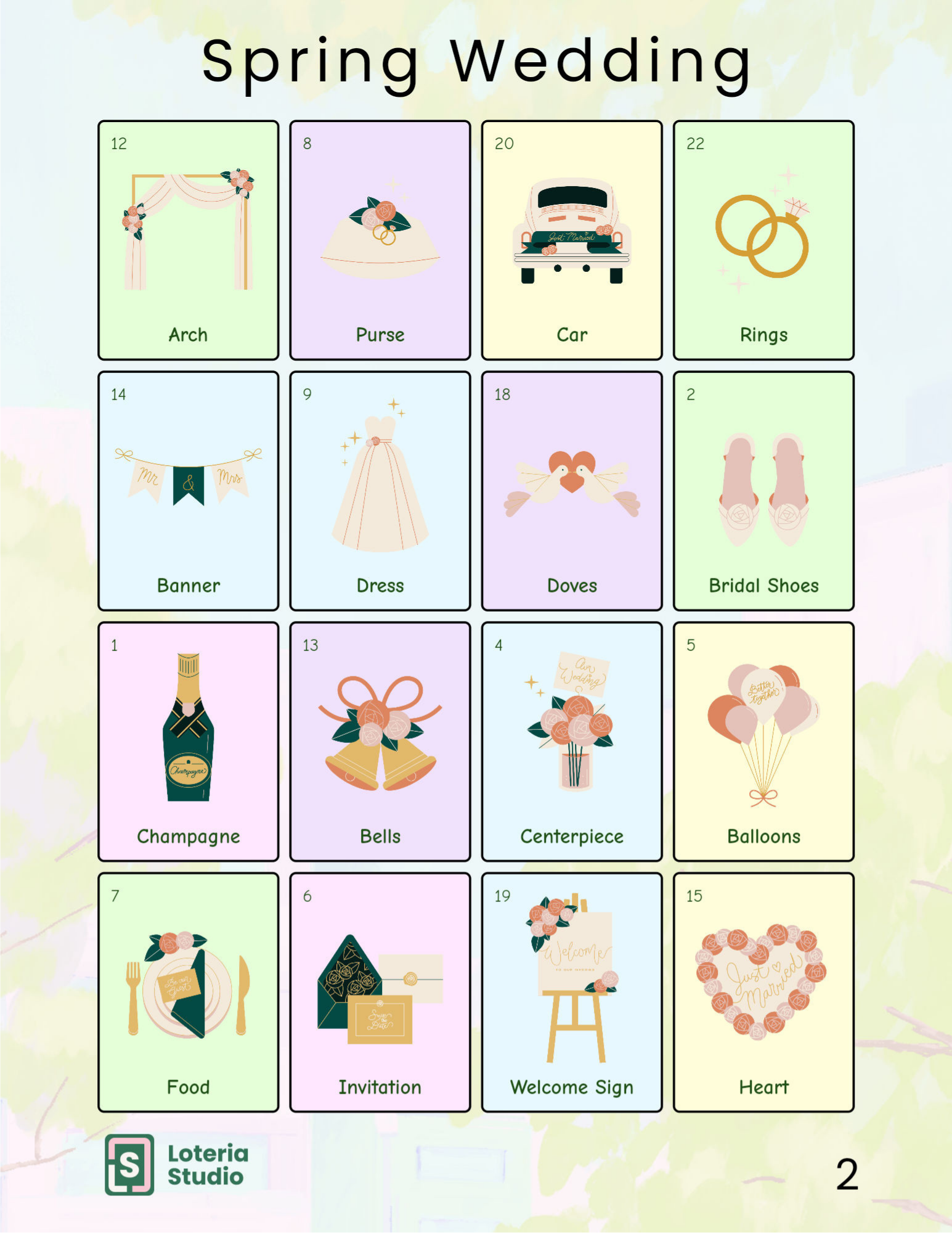 Spring Wedding Lotería