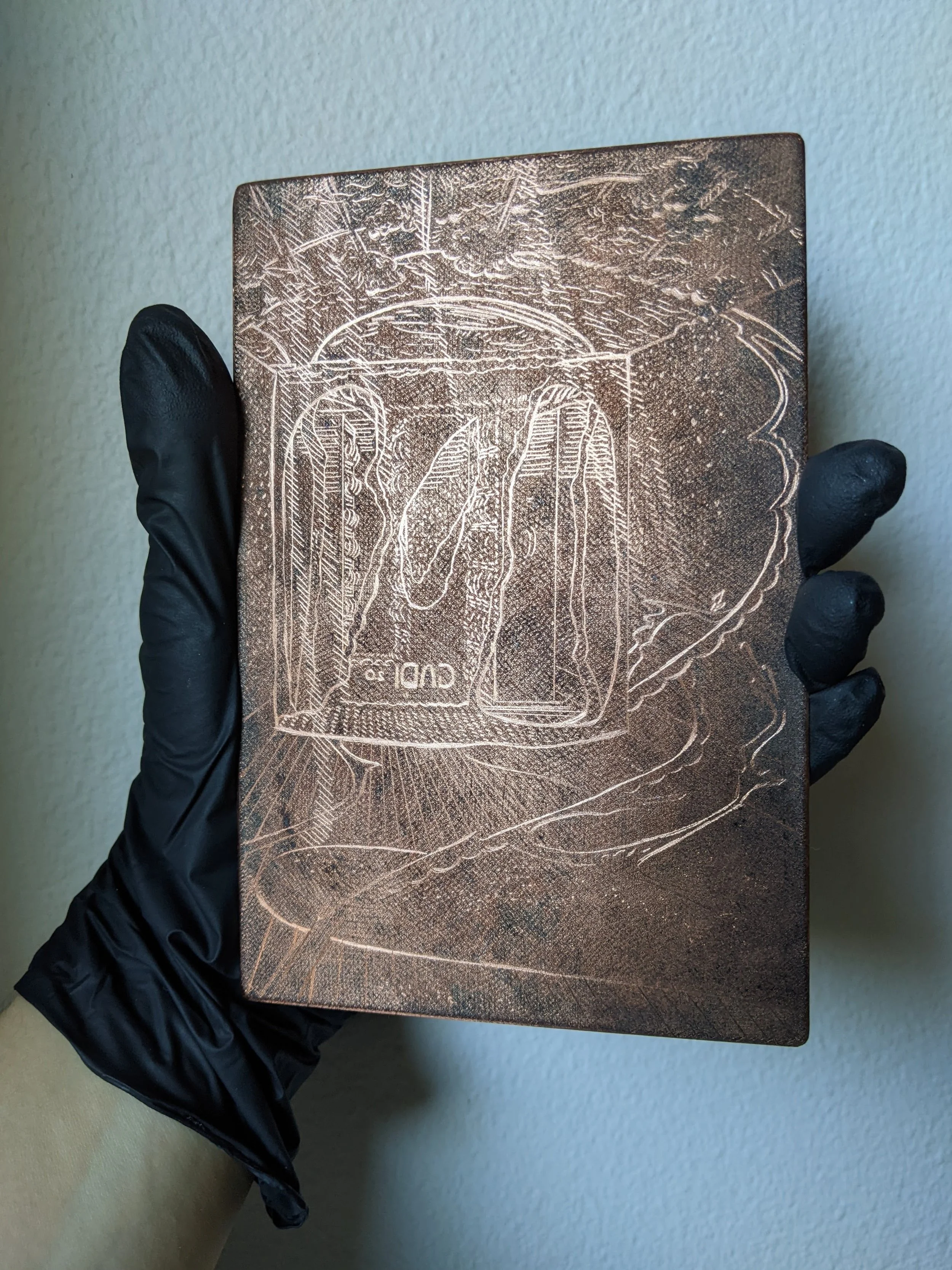 Armour II — Cooling mezzotint closeup
