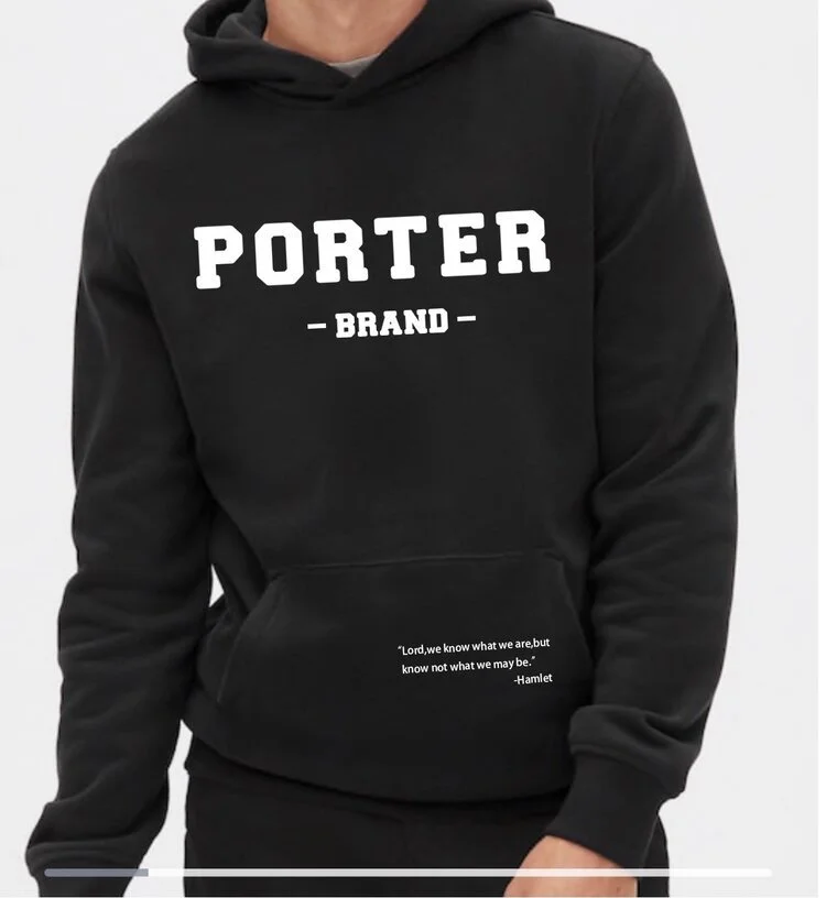 Black Quote Porter Brand Hoodie
