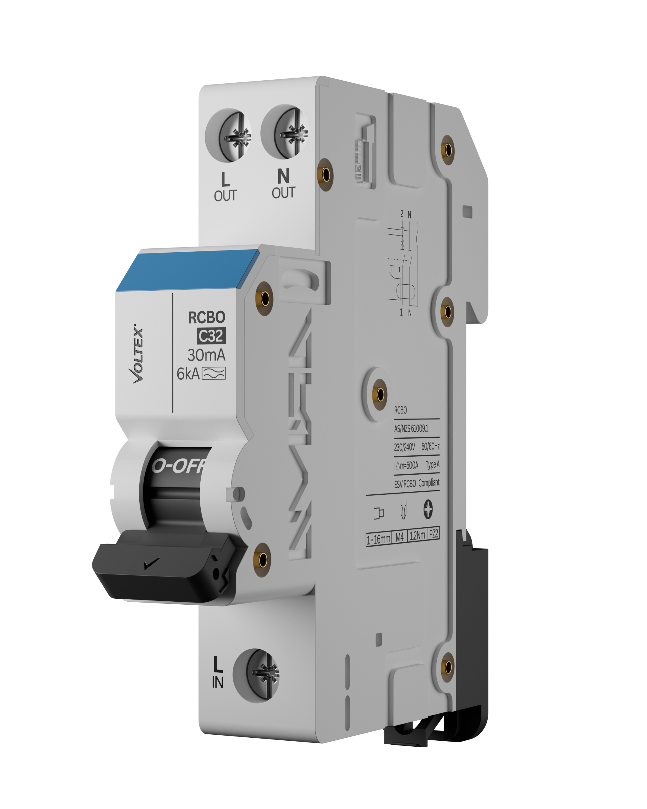 A close-up of a white electrical relay with labels indicating its model and specifications, including voltage, current, and type.