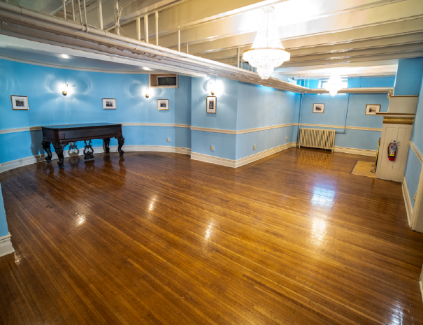 empty ballroom event space at the merryweather bed and breakfast