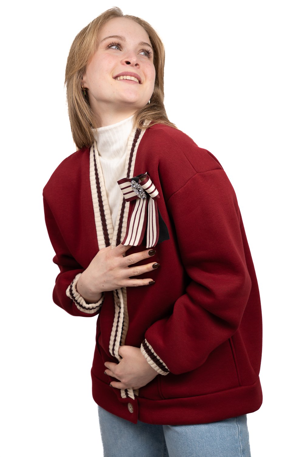 VARSITY-STYLE CARDIGAN