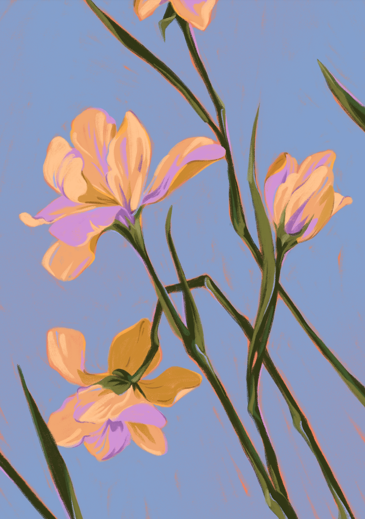 Personal work – Flowers on Blue