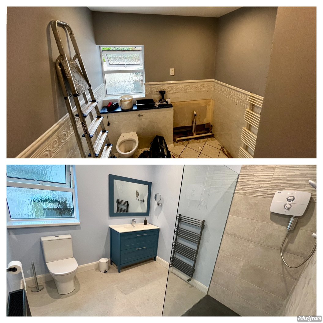 Bathroom renovation-water damage repair-Plumbing-Tiling