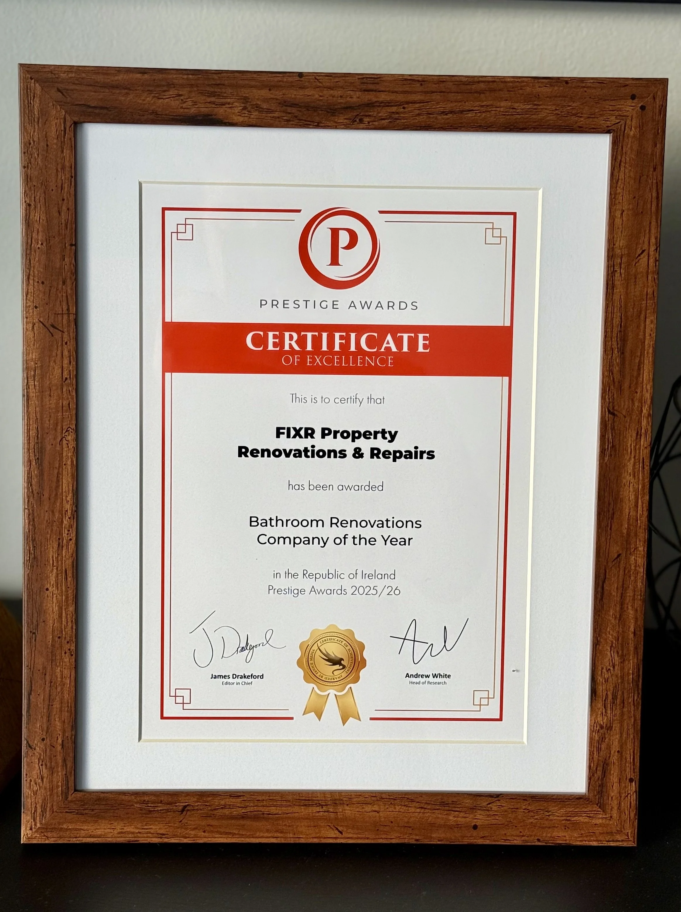 FIXR Bathroom Renovation Company of the Year