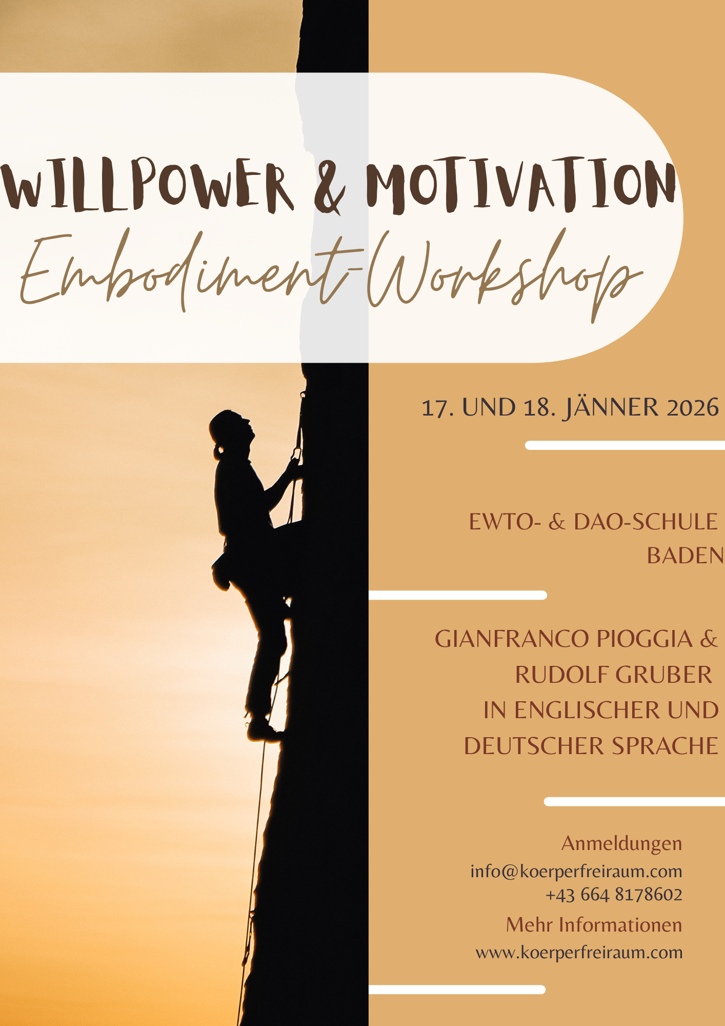 2 Tage Embodiment-Workshop - Willpower and Motivation