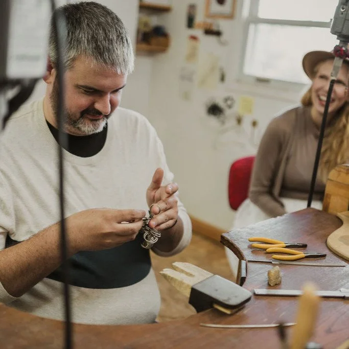 We have just sent our advance registration, and discounted rate, to our e-newsletter subscriberes for our annual Valentine's Ring Making Workshops! 

This is a 3 hour workshop for just you and your sweetie. You will each make a sterling silver ring, 