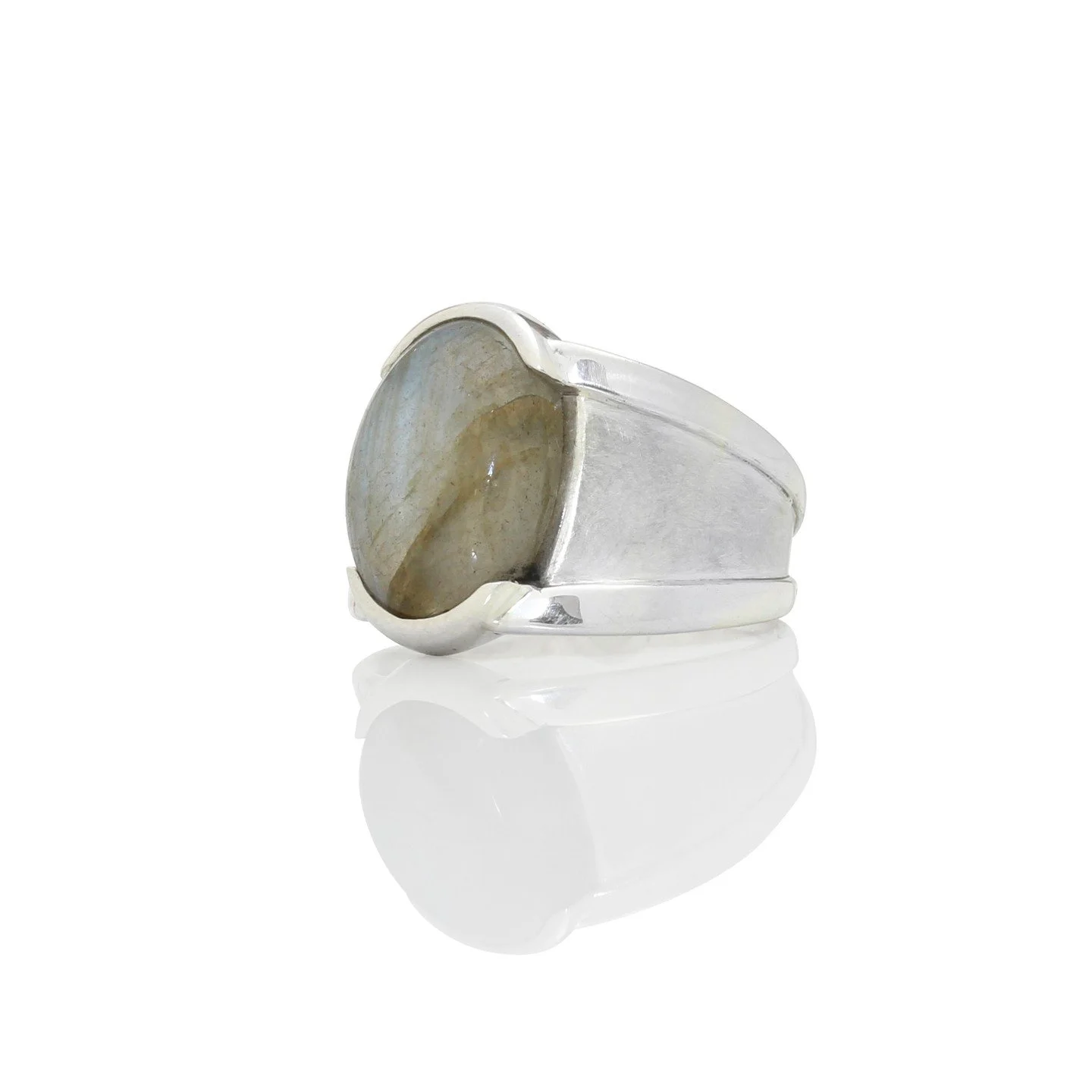 There&rsquo;s something quietly powerful about labradorite.

A flash of blue. A wash of storm-grey. A reminder that light is always there &mdash; even when it&rsquo;s subtle.

This one-of-a-kind ring features a luminous labradorite set in hand-formed