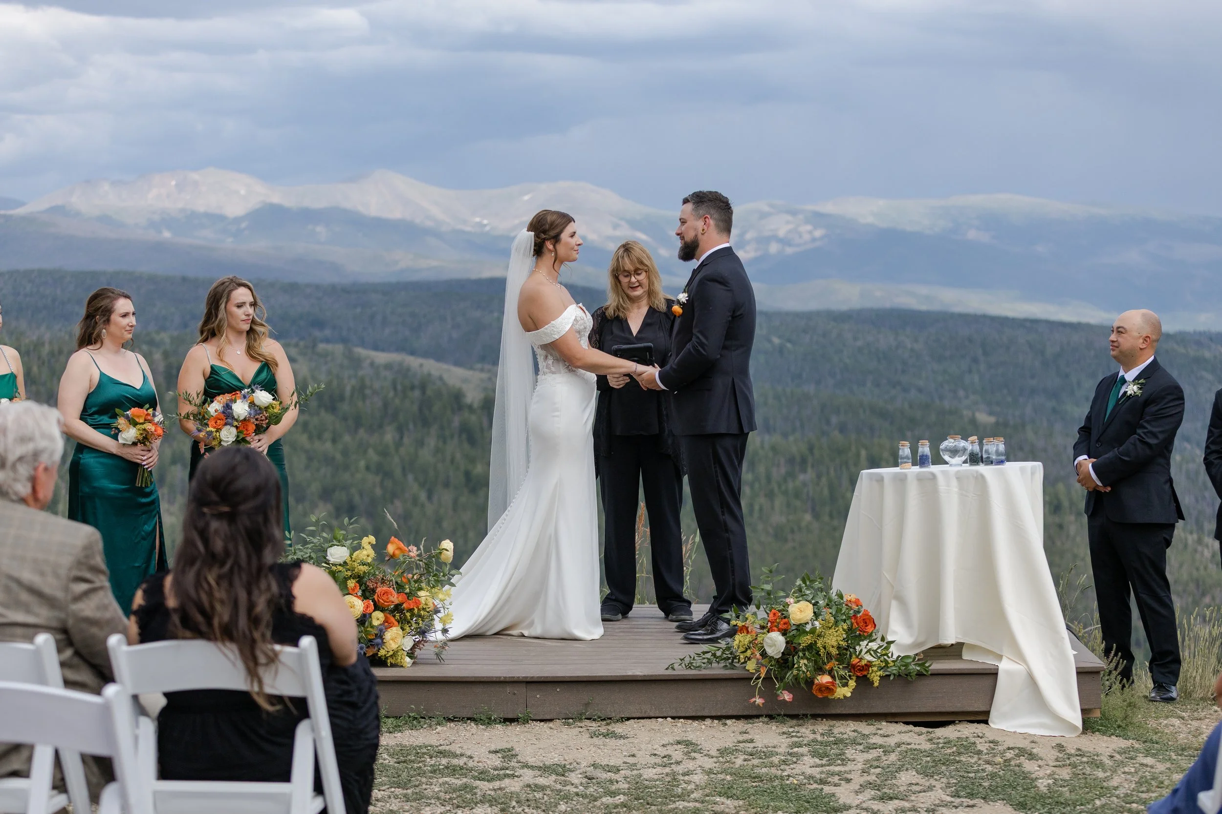 Couple getting married at Granby Ranch in July. Photography by Trail Magic Elopements and Micro Weddings.
