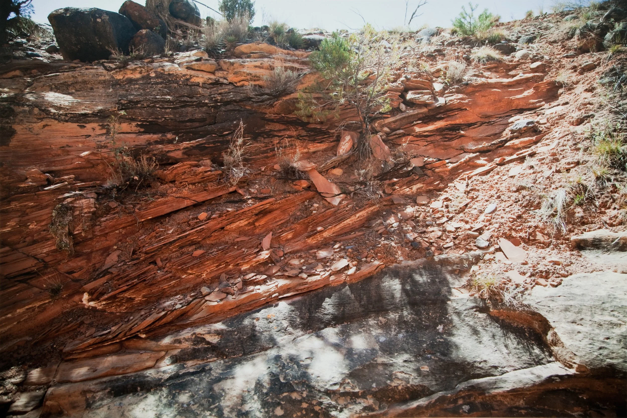 Diagonal wall, photograph and gouache paint, 21 x 30”