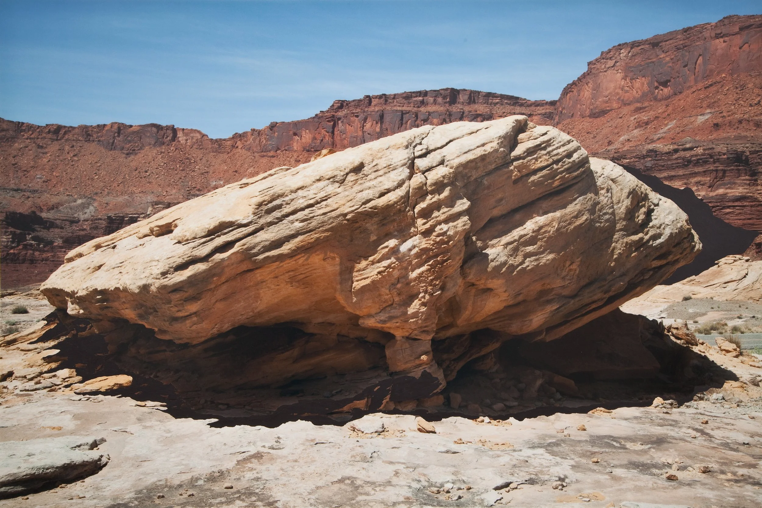 Red wall, photograph and gouache paint, 21 x 30” 