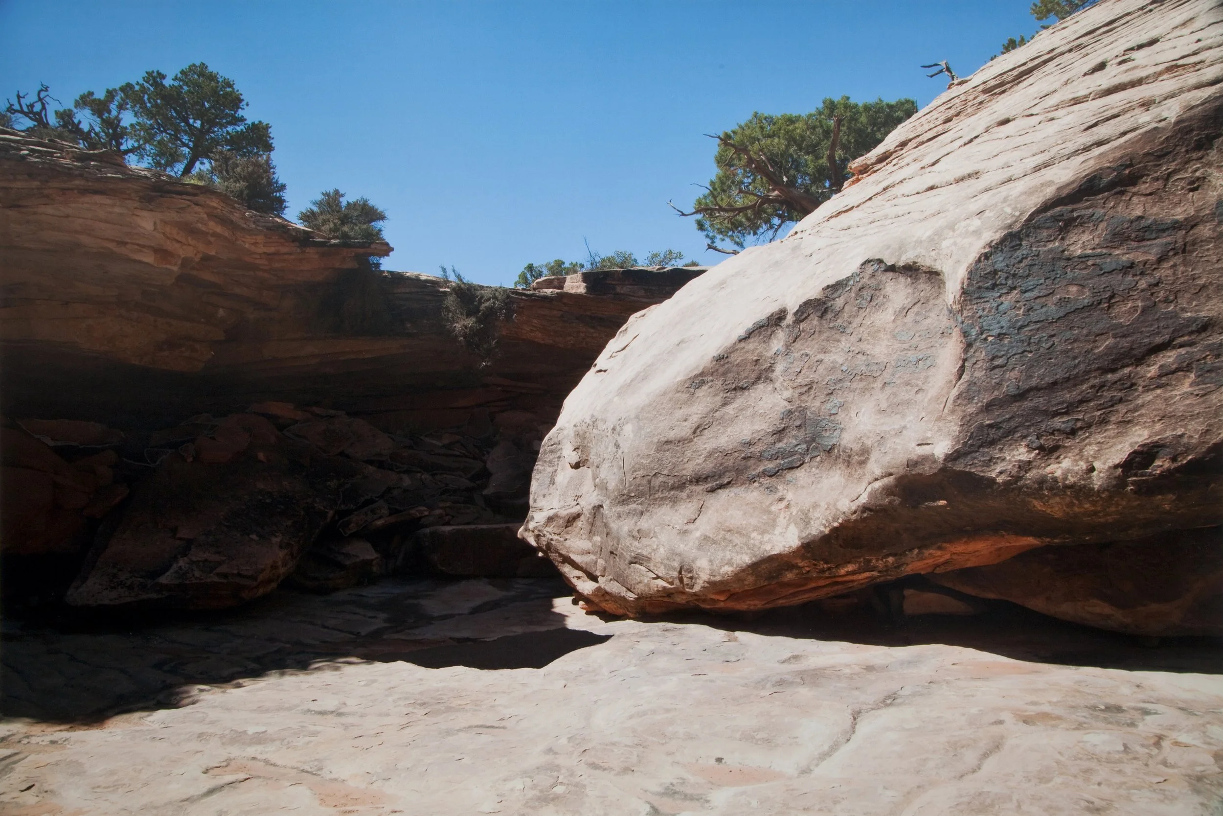 

Ledge I, photograph and gouache paint, 21 x 30”