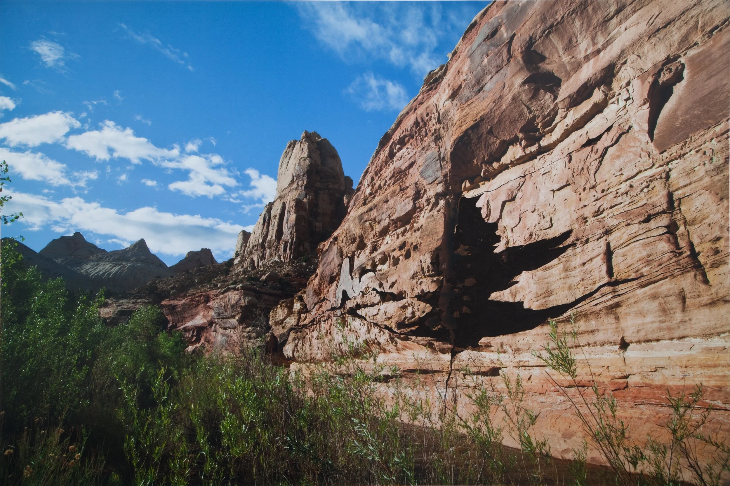 Wall shadow, photograph and gouache paint, 21 x 30”