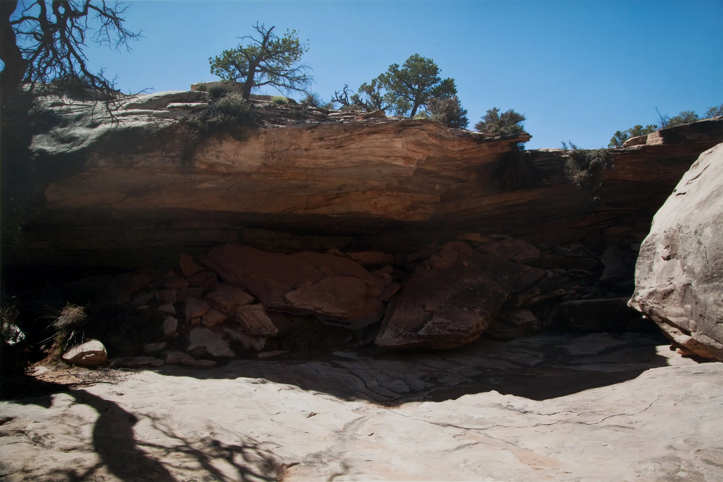 Ledge II, photograph and gouache paint, 21 x 30”