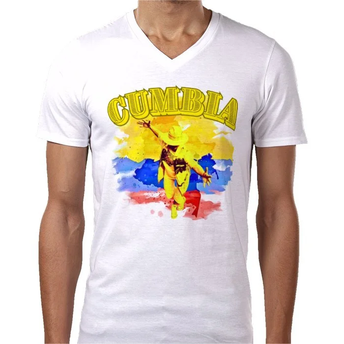 Cumbia men low-cost V-neck t-shirts * OFFER + 3 FREE GROUP DANCE LESSONS or 1 PRIVATE + 1 GROUP *