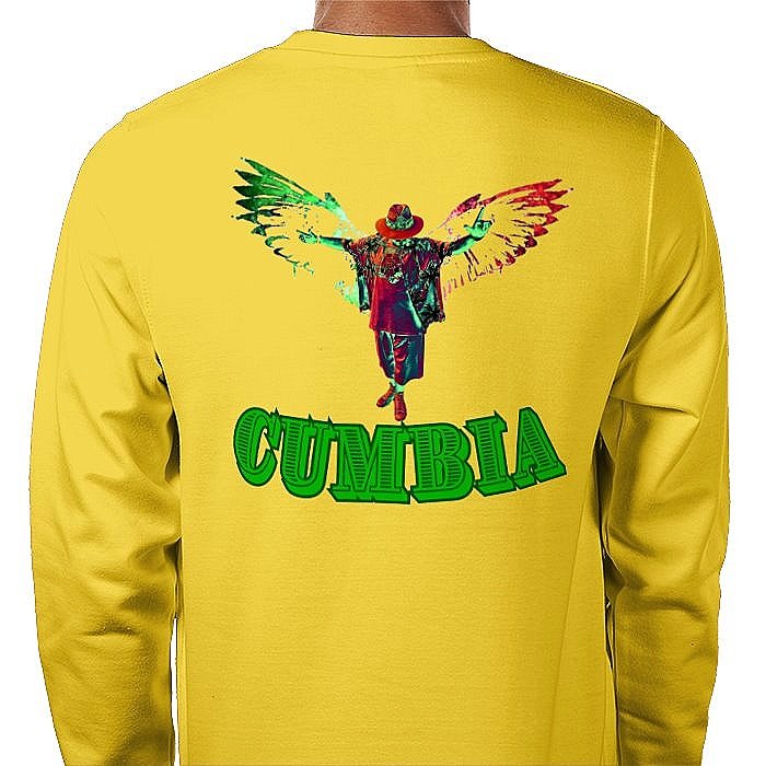 Cumbia+unisex+premium+sweatshirt+yellow+back+side.jpg