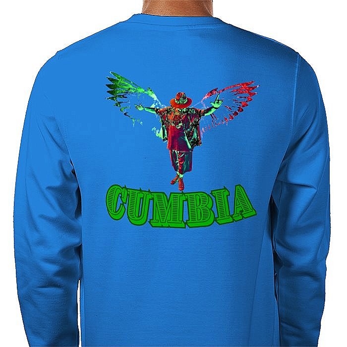 Cumbia+unisex+premium+sweatshirt+sapphire+back+side.jpg