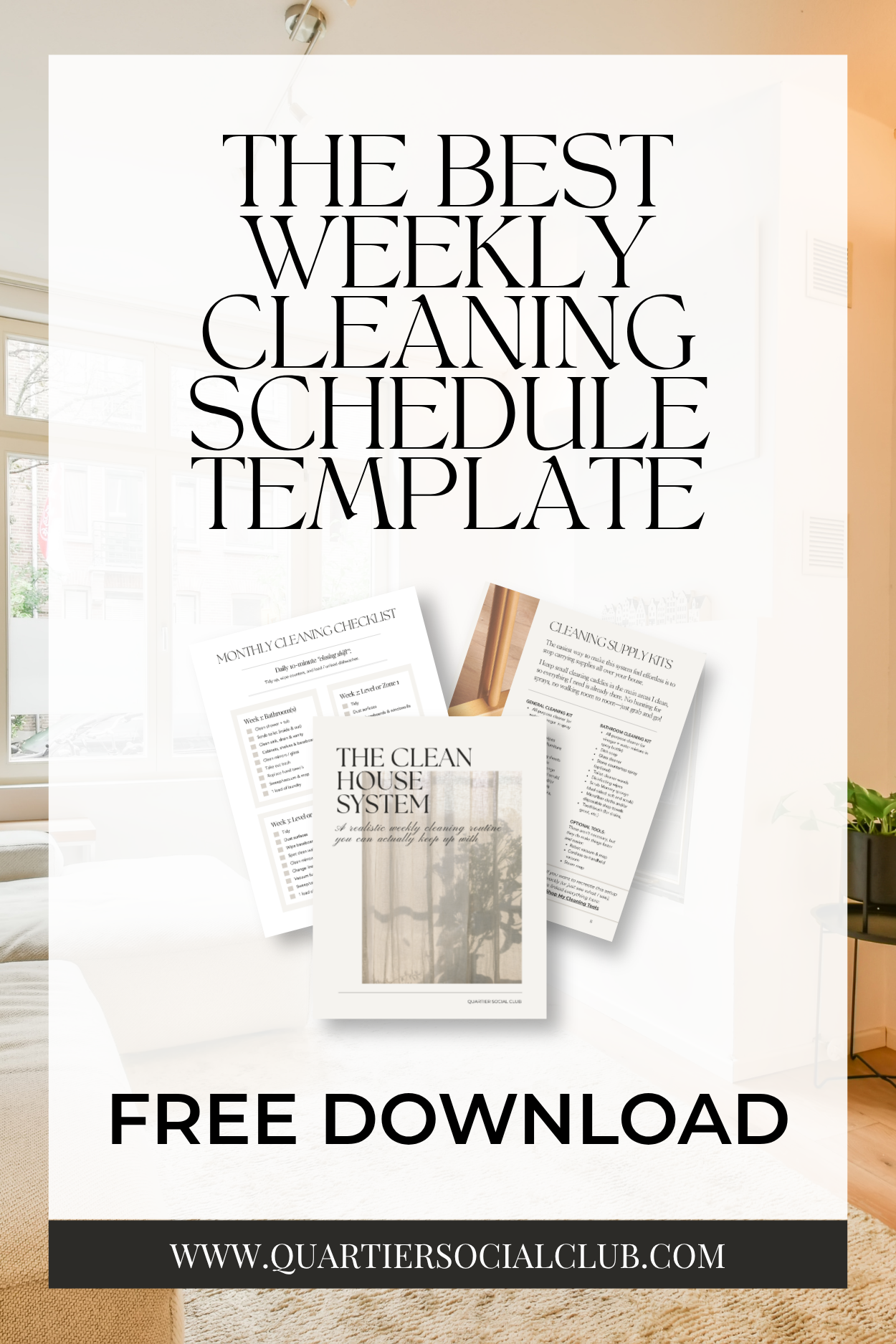 Download the free weekly cleaning checklist free printable