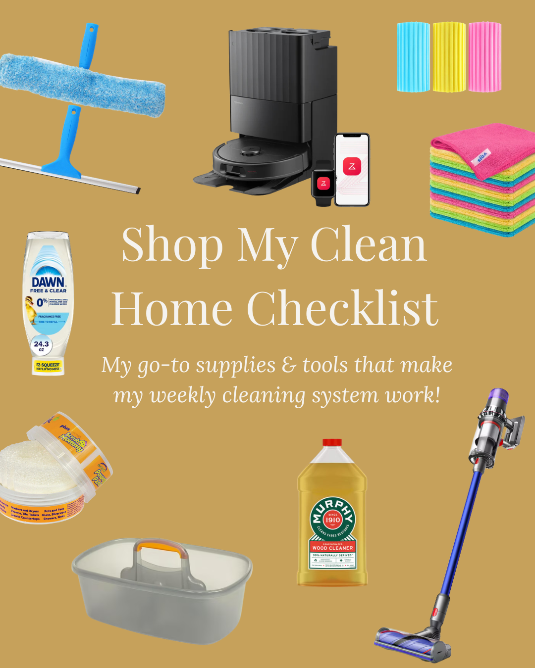 Shop all the supplies and tools from my weekly cleaning schedule template