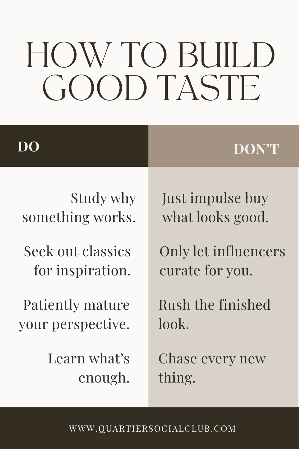 How to Build Good Taste: Your Definitive Guide — Quartier Social Club