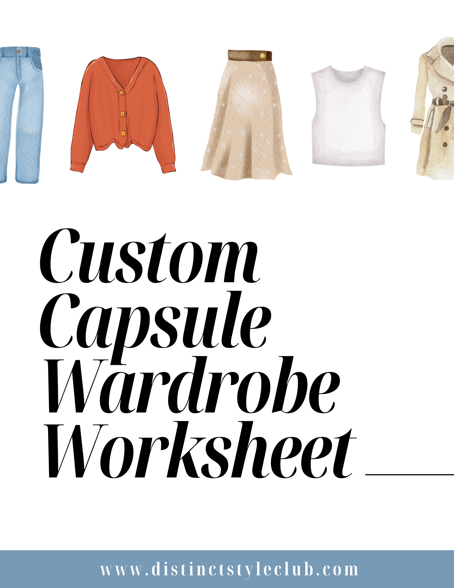 Design a capsule wardrobe that actually works. This worksheet helps you identify your style priorities, define wardrobe essentials, and build a small, versatile collection of pieces that mix, match, and last.