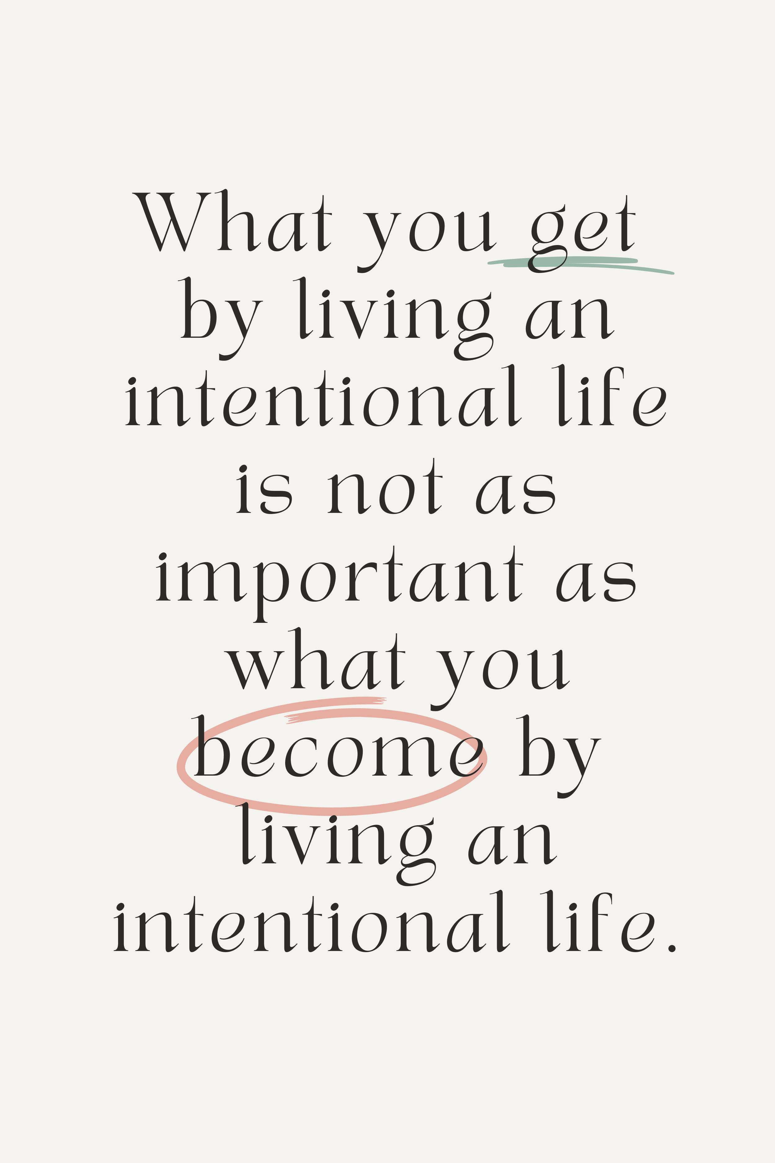 An intentional life is about doing, choosing, and being -- not performing.