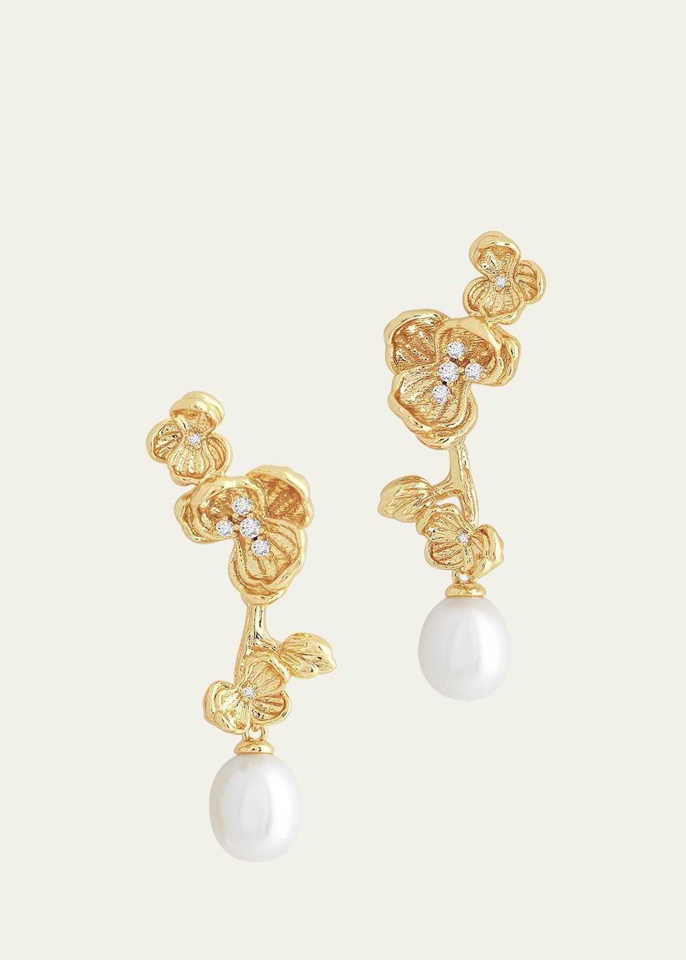 Orchid Drop Pearl Earrings