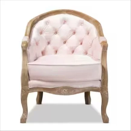Pink tufted chair