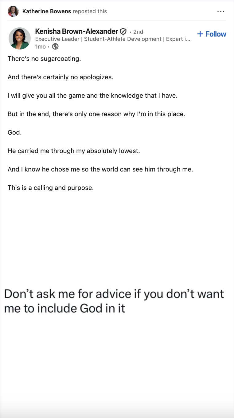 If you don’t want to hear about God, don’t ask me