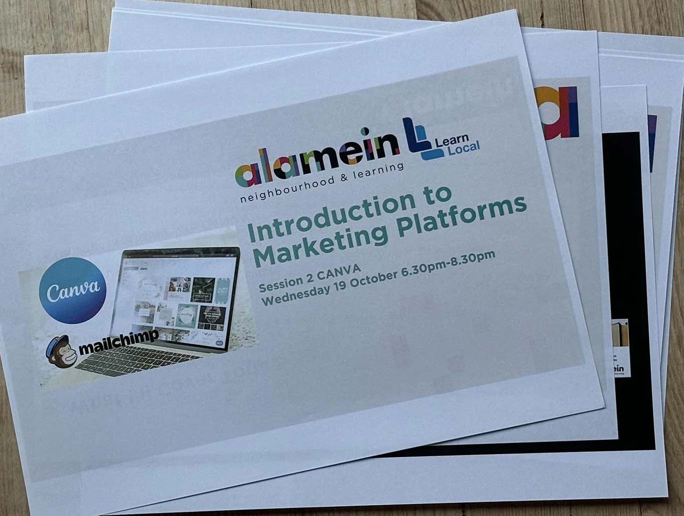 A printed multi-page document for the course, introduction to marketing platforms.