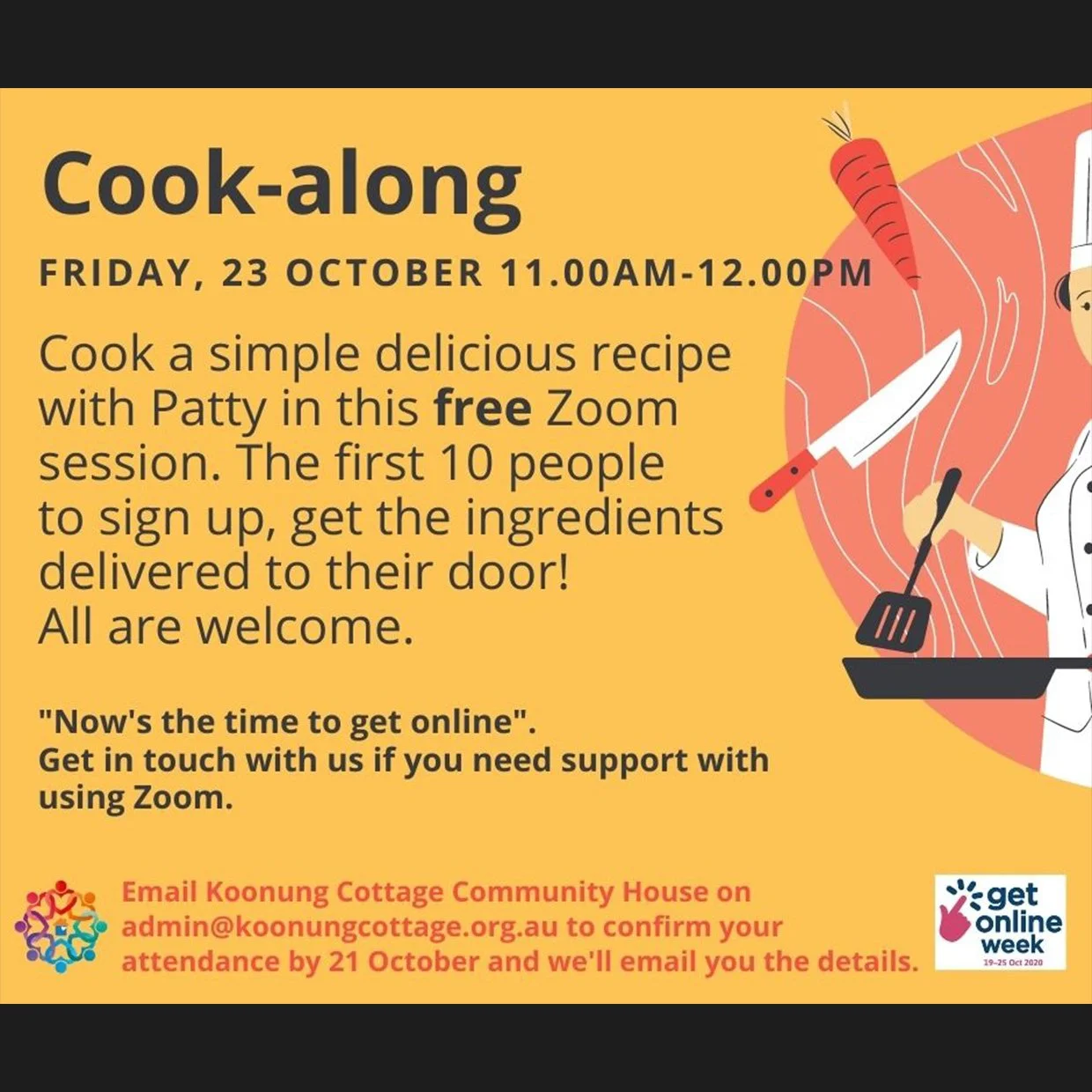 Koonung Cottage Get Online Week Cook-along event & social media