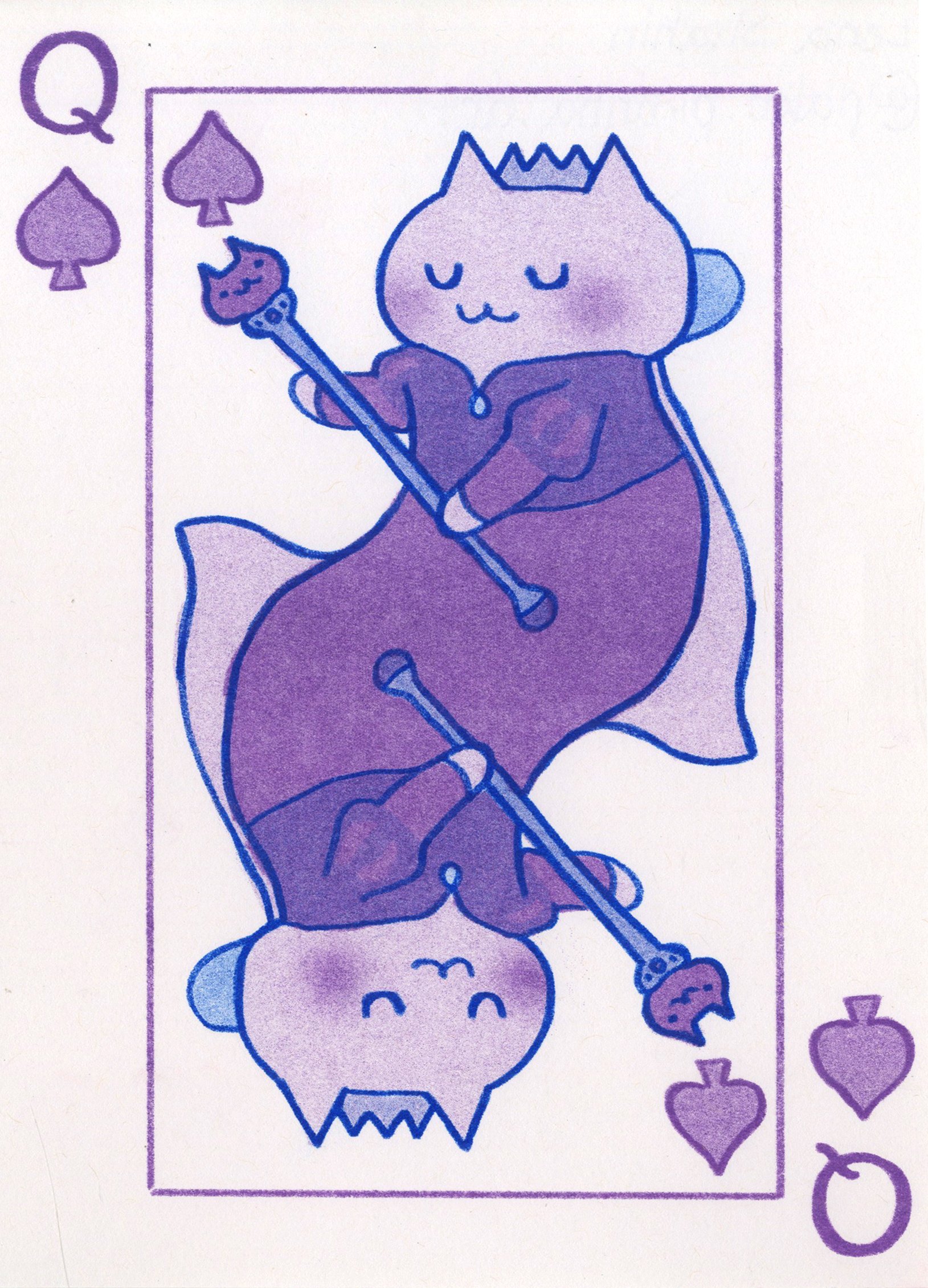 "Queen", 2-color riso print