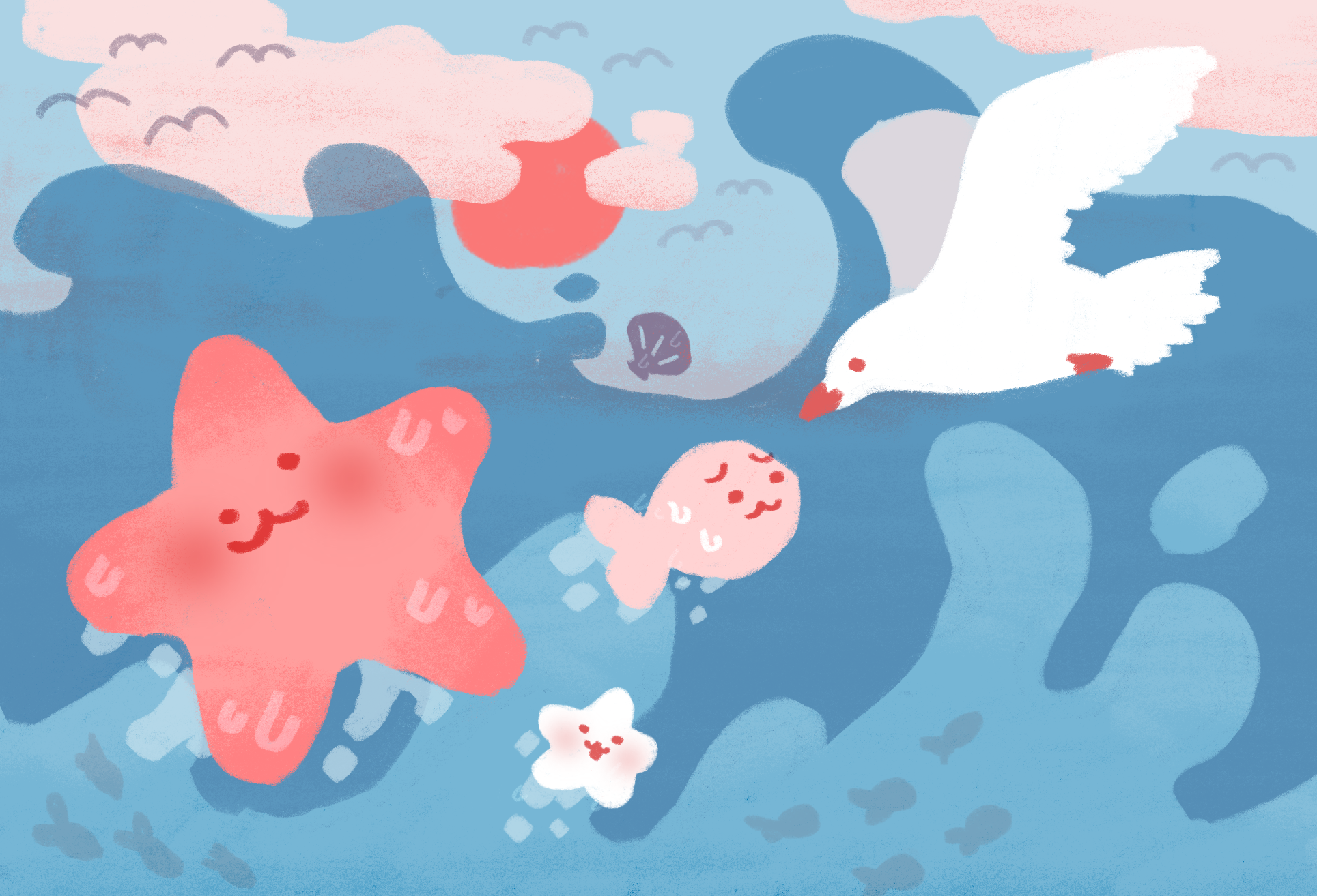 "Starfish Waves", Digital